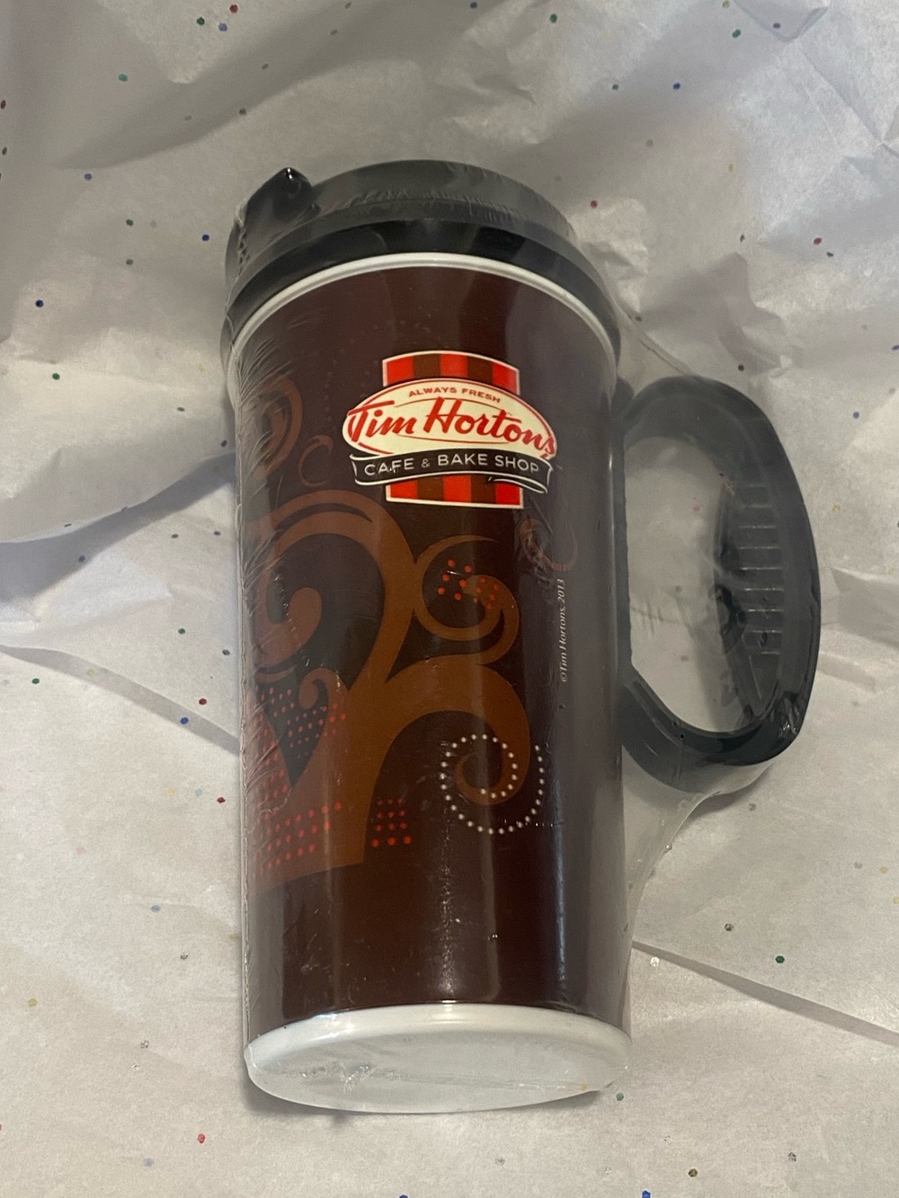 Tim Hortons Café & Bake Shop Lightweight Travel Mug with Handle - New -